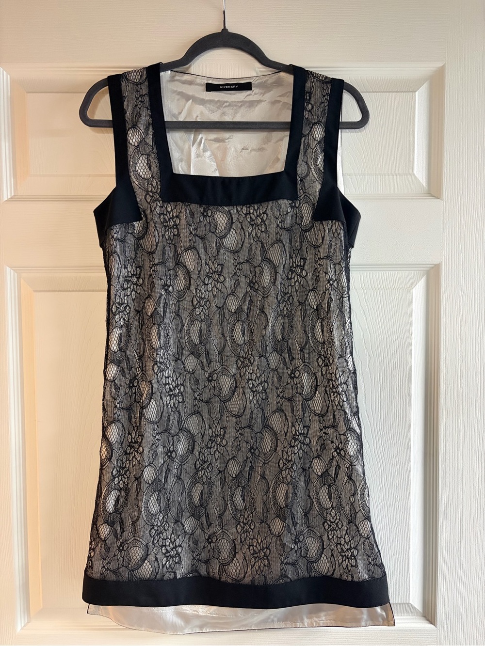 Givenchy Black Lace-Overlay Mini Dress